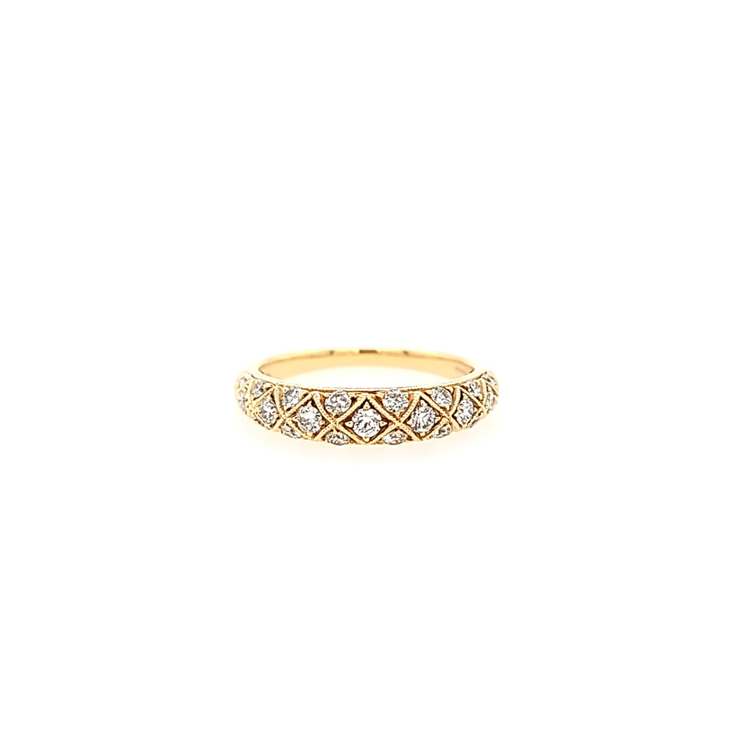 14k Yellow Gold Diamond Pod Ring (I2837)