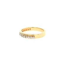Load image into Gallery viewer, 14k Yellow Gold Double Band Beaded and Diamond Ring (I5474)
