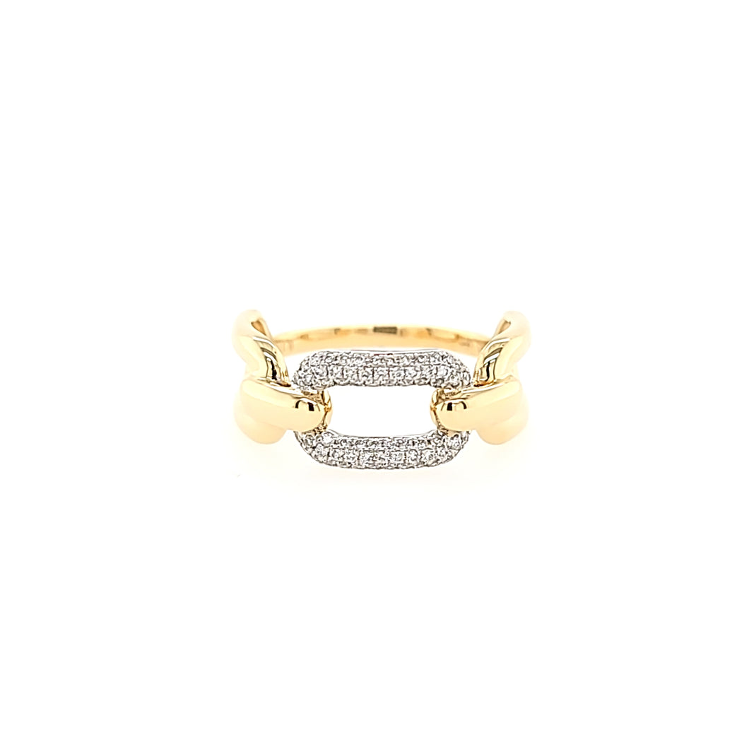 Yellow Gold Diamond Chain Ring (I7205)