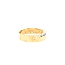 Load image into Gallery viewer, Yellow Gold Diamond Hammered Band (I7356)
