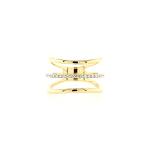 Load image into Gallery viewer, Yellow Gold Triple Band Diamond Ring (I6823)
