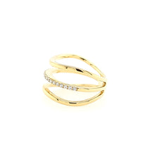 Load image into Gallery viewer, Yellow Gold Triple Band Diamond Ring (I6823)
