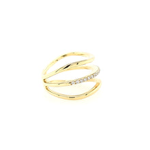 Load image into Gallery viewer, Yellow Gold Triple Band Diamond Ring (I6823)
