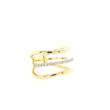Load image into Gallery viewer, Yellow Gold Triple Band Diamond Ring (I6823)
