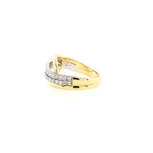 Load image into Gallery viewer, 14k Yellow Gold Diamond Row Wave Ring (I7058)
