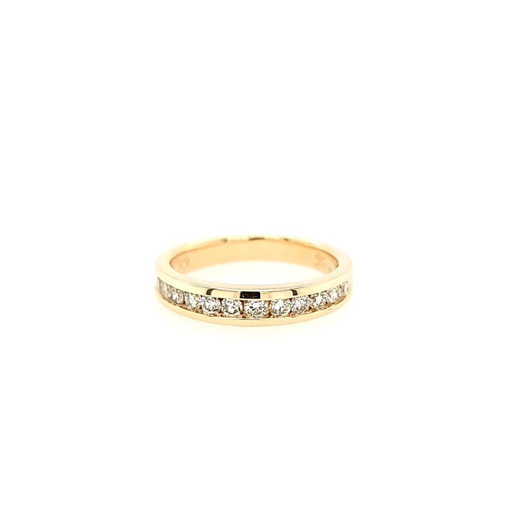 14k Yellow Gold Channel Set Diamond Band (I7246)