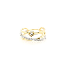 Load image into Gallery viewer, 14k Two Tone Multi-Band Crossover Ring (I6958)
