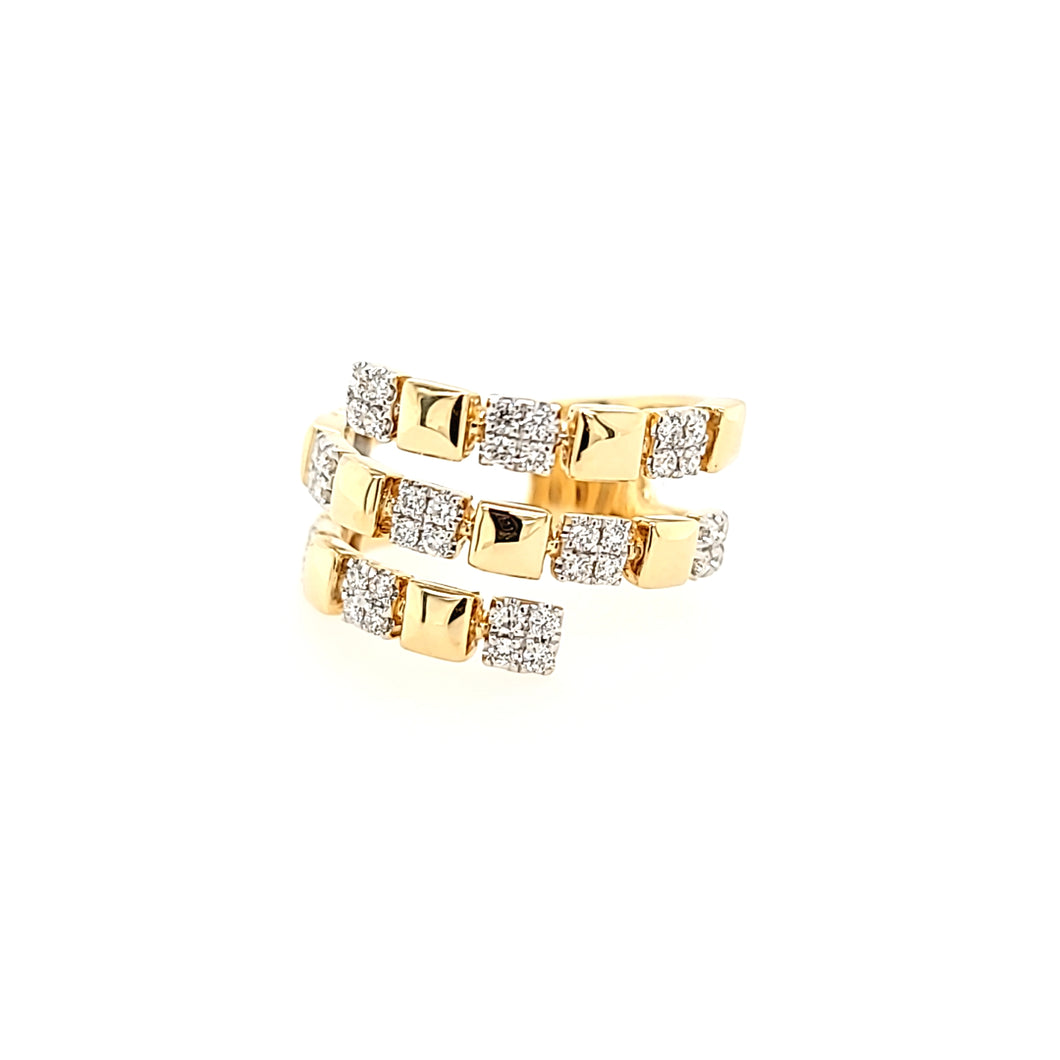 Yellow Gold Segmented Wraparound Ring (I5842)
