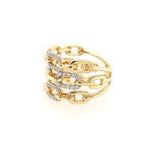 Load image into Gallery viewer, Yellow Gold Triple Chain Diamond Ring (I7206)
