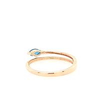 Load image into Gallery viewer, 14k Rose Gold London Blue Topaz &amp; Diamond Wraparound Ring (I8389)
