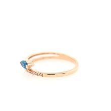Load image into Gallery viewer, 14k Rose Gold London Blue Topaz &amp; Diamond Wraparound Ring (I8389)
