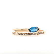 Load image into Gallery viewer, 14k Rose Gold London Blue Topaz &amp; Diamond Wraparound Ring (I6552)
