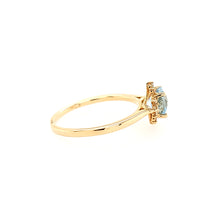 Load image into Gallery viewer, 14k Yellow Gold Aquamarine &amp; Diamond Ring (I7004)
