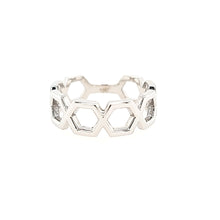 Load image into Gallery viewer, 14k White Gold Hexagon Negative Space Ring (I7375)
