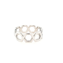 Load image into Gallery viewer, 14k White Gold Hexagon Negative Space Ring (I7375)
