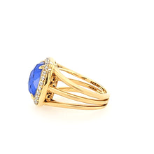 Load image into Gallery viewer, 18k Yellow Gold Lapis &amp; Diamond Ring (I7684)
