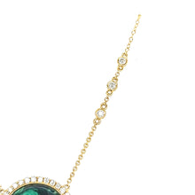 Load image into Gallery viewer, 18k Yellow Gold Azurite Malachite Cabochon Necklace (I7691)
