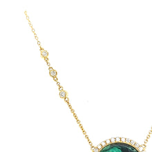 Load image into Gallery viewer, 18k Yellow Gold Azurite Malachite Cabochon Necklace (I7691)
