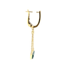 Load image into Gallery viewer, 18k Yellow Gold Malachite Dangle Earrings (I7694)
