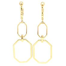 Load image into Gallery viewer, Yellow Gold Octagon Dangle Earrings (I7686)
