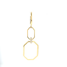 Load image into Gallery viewer, Yellow Gold Octagon Dangle Earrings (I7686)
