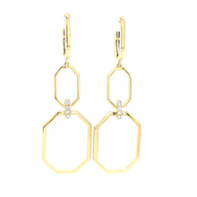 Load image into Gallery viewer, Yellow Gold Octagon Dangle Earrings (I7686)
