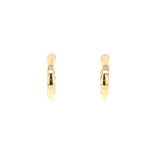 Load image into Gallery viewer, 14k Yellow Gold Bezel Diamond Hoop Earrings (I6995)
