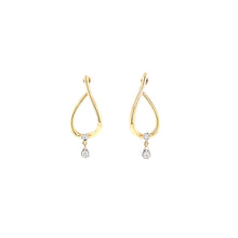 Load image into Gallery viewer, 14k Yellow Gold Twist Diamond Dangle Earrings (I5593)
