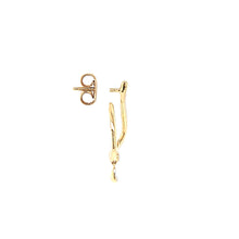 Load image into Gallery viewer, 14k Yellow Gold Twist Diamond Dangle Earrings (I5593)
