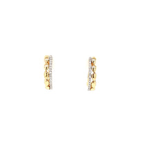 Load image into Gallery viewer, 14k Yellow Gold Diamond Double Row Hoop Earrings (I5529)
