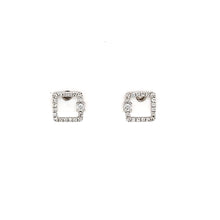 Load image into Gallery viewer, White Gold Diamond Square Stud Earrings (I6525)
