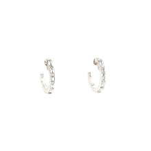 Load image into Gallery viewer, 14k White Gold Baguette Diamond Hoop Earrings (I7587)
