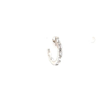 Load image into Gallery viewer, 14k White Gold Baguette Diamond Hoop Earrings (I7587)
