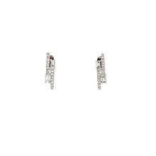 Load image into Gallery viewer, 14k White Gold Baguette Double Row Stud Earrings (I5528)
