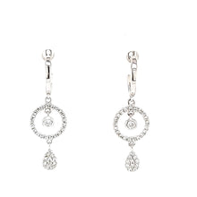 Load image into Gallery viewer, 14k White Gold Circle Dangle Earrings (I4012)
