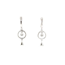 Load image into Gallery viewer, 14k White Gold Circle Dangle Earrings (I4012)
