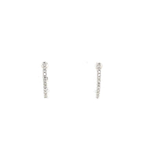 Load image into Gallery viewer, 14k White Gold Small Diamond Hoop Earrings (I7557)
