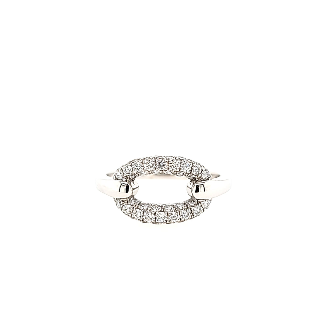 White Gold Diamond Oval Ring (I7731)