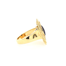 Load image into Gallery viewer, Yellow Gold Lapis &amp; Diamond Medallion Ring (I7713)
