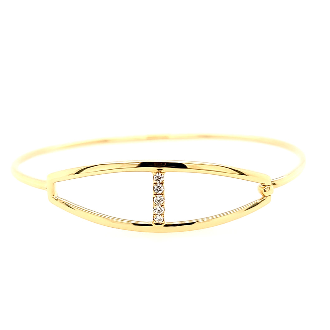 Yellow Gold Diamond Bangle Bracelet (I7721)