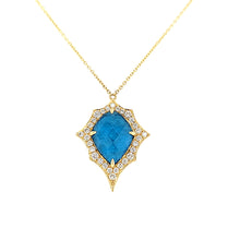 Load image into Gallery viewer, Yellow Gold Apatite &amp; Diamond Necklace (I7733)
