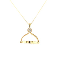 Load image into Gallery viewer, Yellow Gold Diamond Star &amp; Mother of Pearl Reversible Medallion Necklace (I7719)
