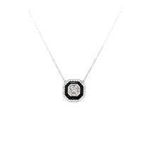 Load image into Gallery viewer, White Gold Black Onyx &amp; Diamond Necklace (I7735)
