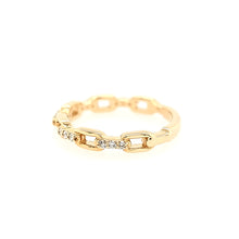 Load image into Gallery viewer, Yellow Gold Diamond Link Stacker Ring (I6649)

