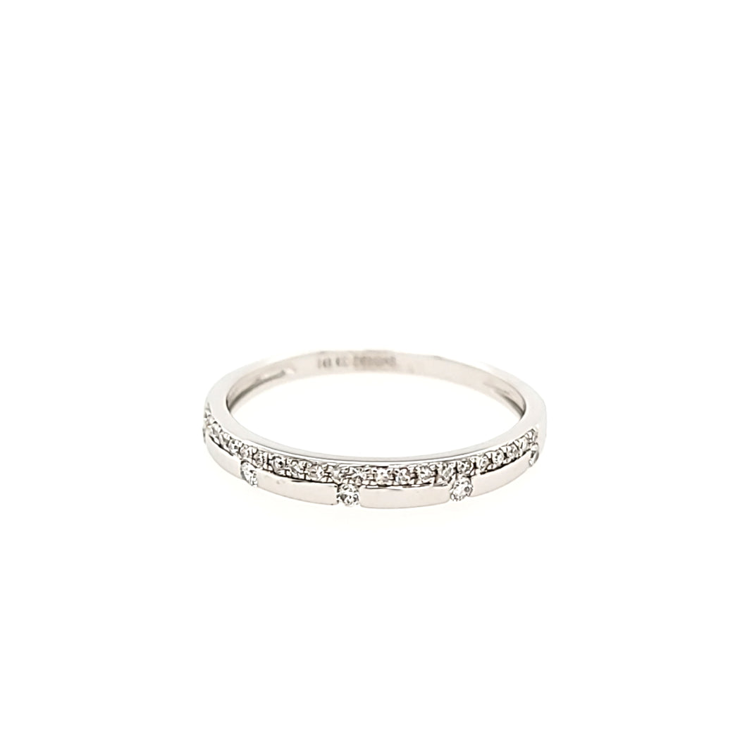 White Gold Pave Diamond Stacker Ring (I2015)