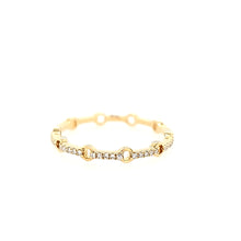 Load image into Gallery viewer, Yellow Gold Diamond Link Ring (I6451)
