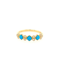 Load image into Gallery viewer, Yellow Gold Turquoise &amp; Diamond Ring (I7705)

