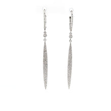 Load image into Gallery viewer, 14k White Gold Diamond Long Marquise Drop Earrings (I7740)
