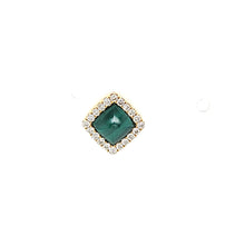 Load image into Gallery viewer, 18k Yellow Gold Malachite &amp; Diamond Stud Earrings (I7716)
