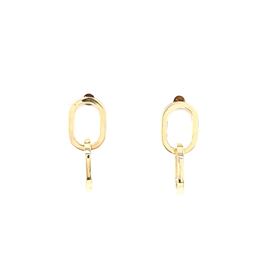 14k Yellow Gold Petite Link Earrings (I7698)